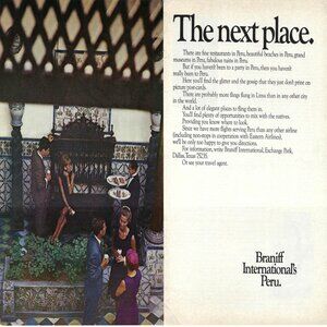 1967 Braniff International’s Peru Next Place Vintage Magazine Print Ad/Poster